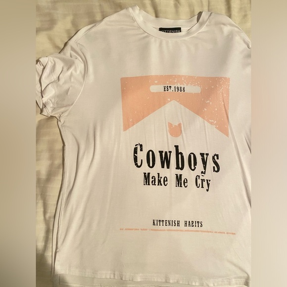 Kittenish Cowboys Make Me Cry Tshirt - Picture 1 of 2